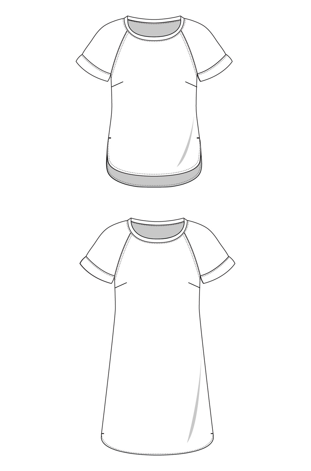 t shirt dress template Coram Top and Dress – Allie Olson Sewing Patterns
